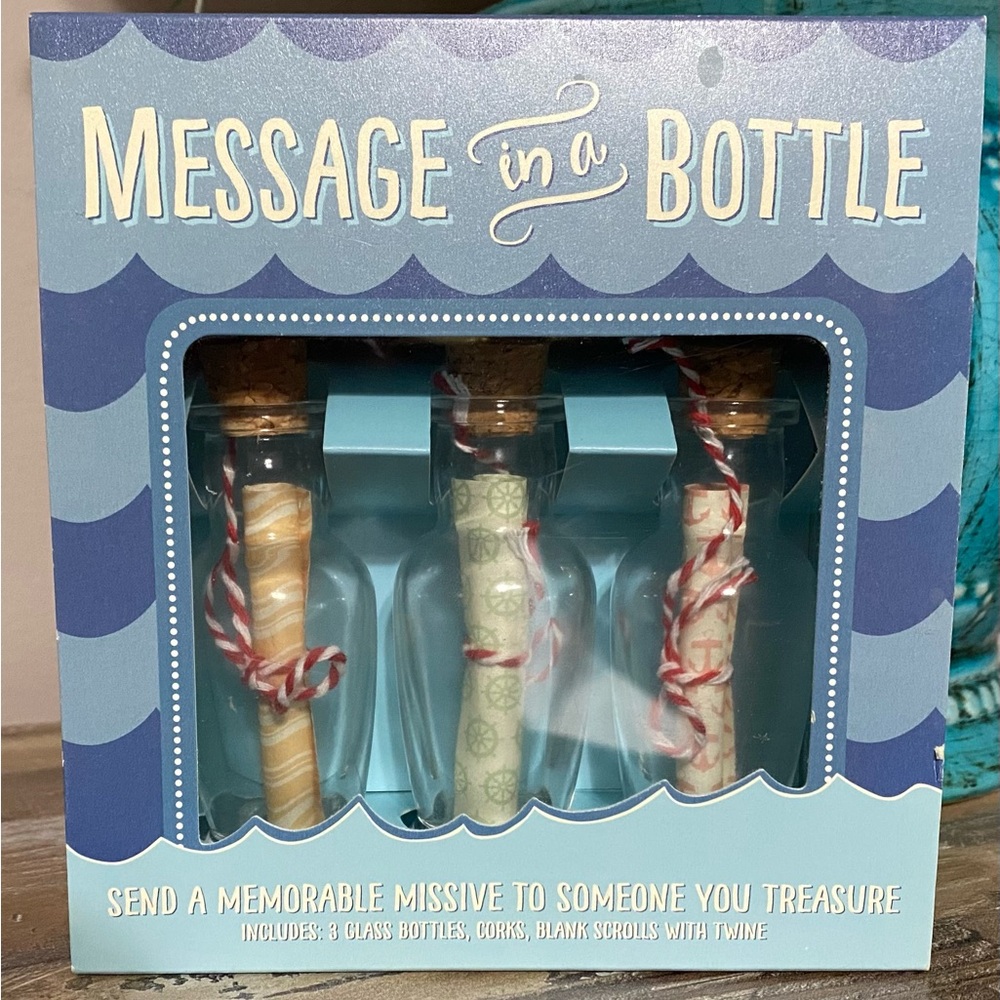 Message in a Bottle - with 3 Bottles Twine & Corks NIB